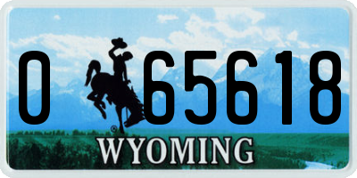 WY license plate 065618