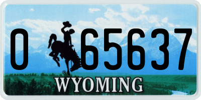 WY license plate 065637