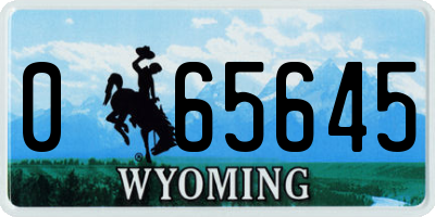 WY license plate 065645