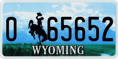 WY license plate 065652