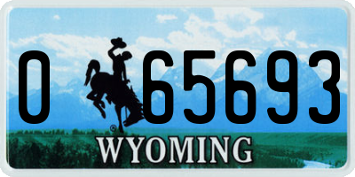 WY license plate 065693
