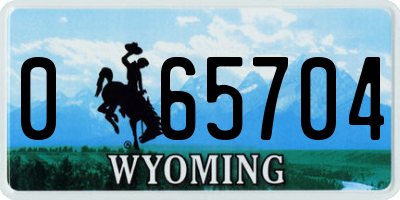 WY license plate 065704