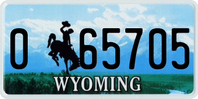 WY license plate 065705
