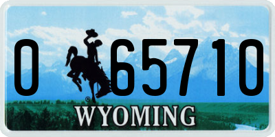WY license plate 065710