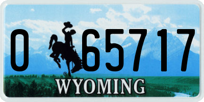 WY license plate 065717