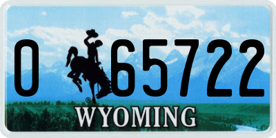 WY license plate 065722
