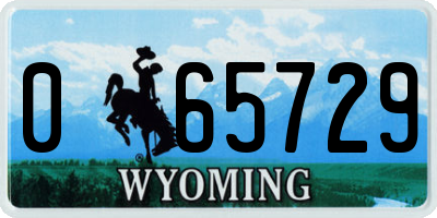 WY license plate 065729