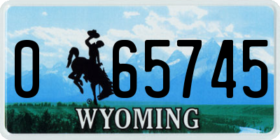 WY license plate 065745