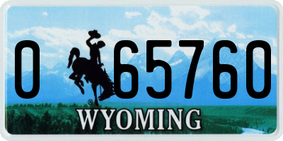 WY license plate 065760