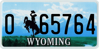 WY license plate 065764