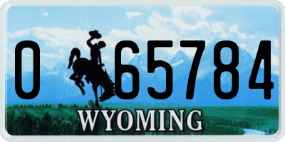 WY license plate 065784