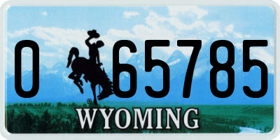 WY license plate 065785