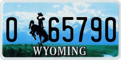 WY license plate 065790