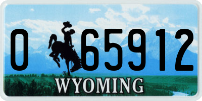 WY license plate 065912
