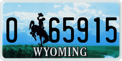 WY license plate 065915