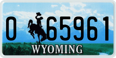WY license plate 065961