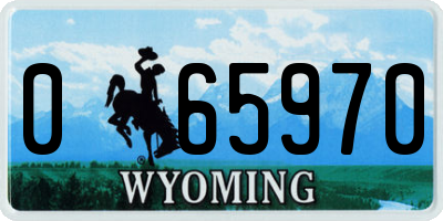 WY license plate 065970