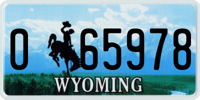 WY license plate 065978