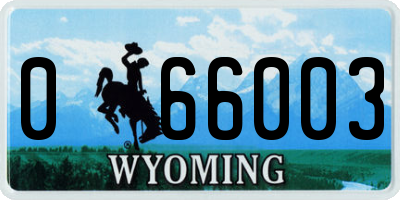 WY license plate 066003