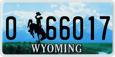 WY license plate 066017