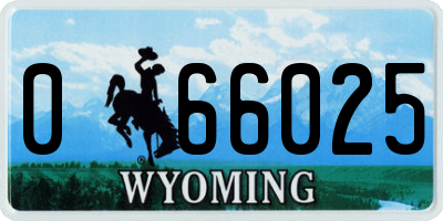 WY license plate 066025