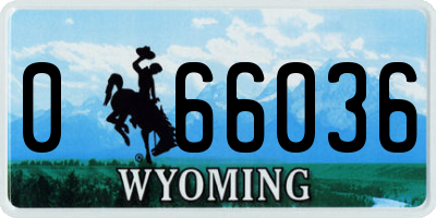 WY license plate 066036