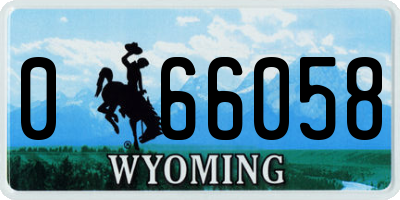 WY license plate 066058
