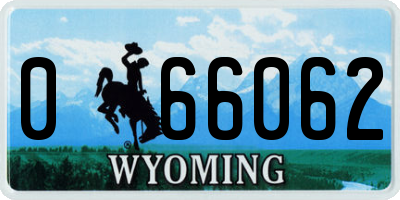 WY license plate 066062