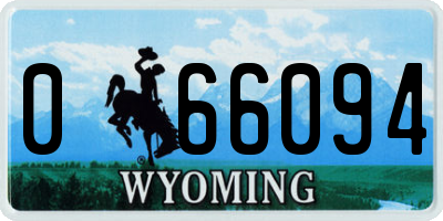 WY license plate 066094