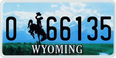 WY license plate 066135