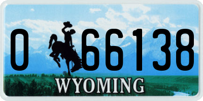 WY license plate 066138