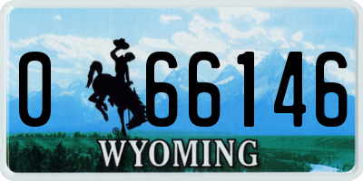 WY license plate 066146