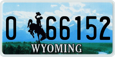 WY license plate 066152