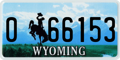 WY license plate 066153