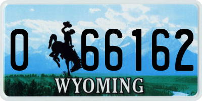 WY license plate 066162