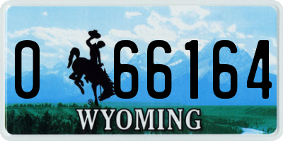 WY license plate 066164