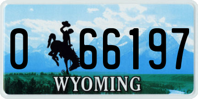 WY license plate 066197
