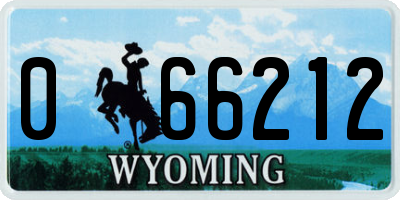 WY license plate 066212