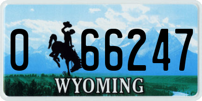 WY license plate 066247
