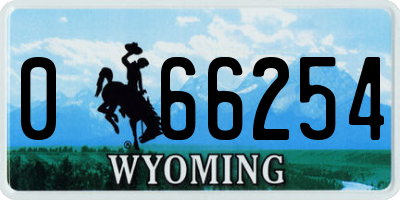 WY license plate 066254