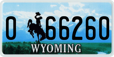 WY license plate 066260