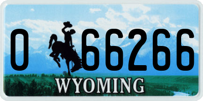 WY license plate 066266