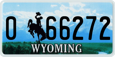 WY license plate 066272