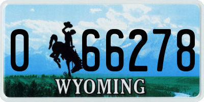 WY license plate 066278