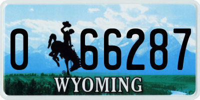 WY license plate 066287