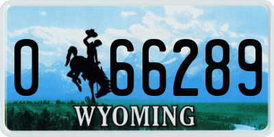 WY license plate 066289