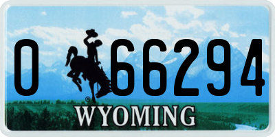 WY license plate 066294