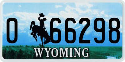 WY license plate 066298