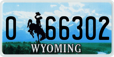 WY license plate 066302