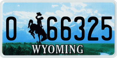 WY license plate 066325